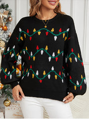 Christmas Colorful Lights Jacquard Sweater