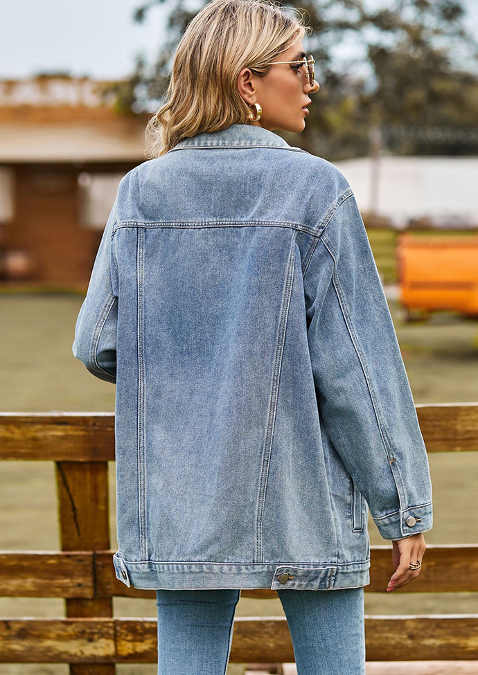 Vintage Classical Denim Jacket with Pockets