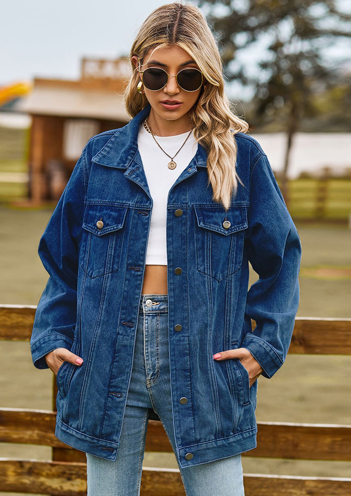 Vintage Classical Denim Jacket with Pockets
