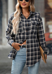 Retro Plaid Button Up Long Sleeve Casual Shirt