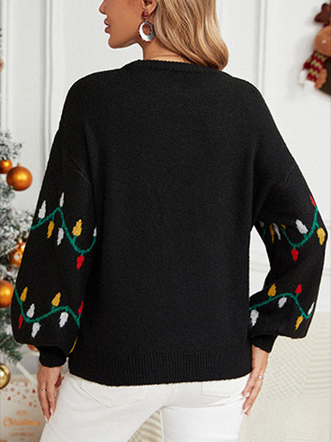 Christmas Colorful Lights Jacquard Sweater