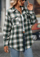 Retro Plaid Button Up Long Sleeve Casual Shirt