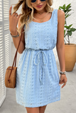 Eyelet Embroidery Sleeveless Mini Dress - Dresses from Cindelily