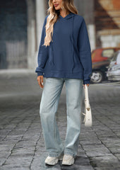 Waffle Hooded Sweatshirt with Front Pocket