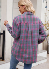 Retro Plaid Button Up Casual Shirt