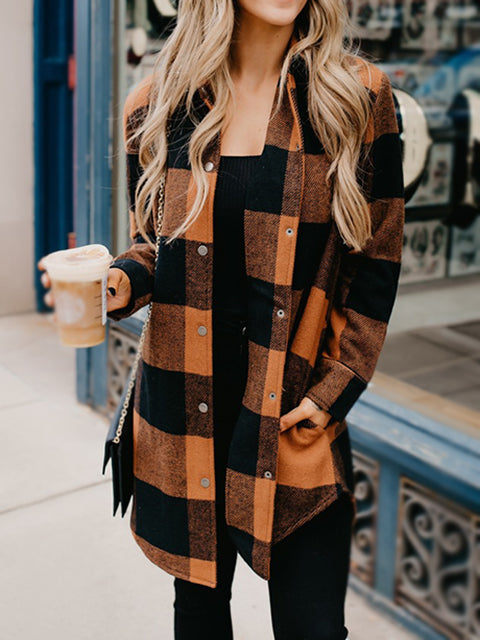 Plaid Print Button Up Casual Shirt