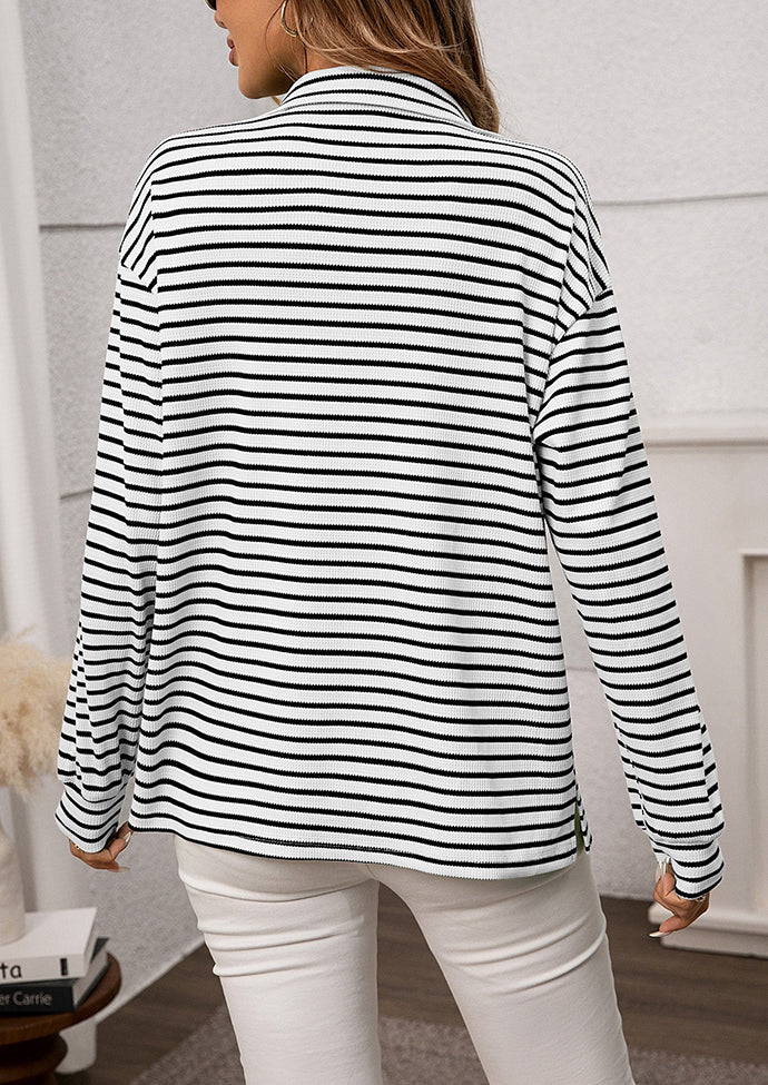Textured Striped Button Up Casual Shirt