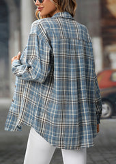 Retro Plaid Button Up Long Sleeve Casual Shirt