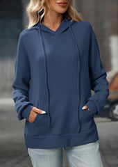 Waffle Hooded Sweatshirt with Front Pocket