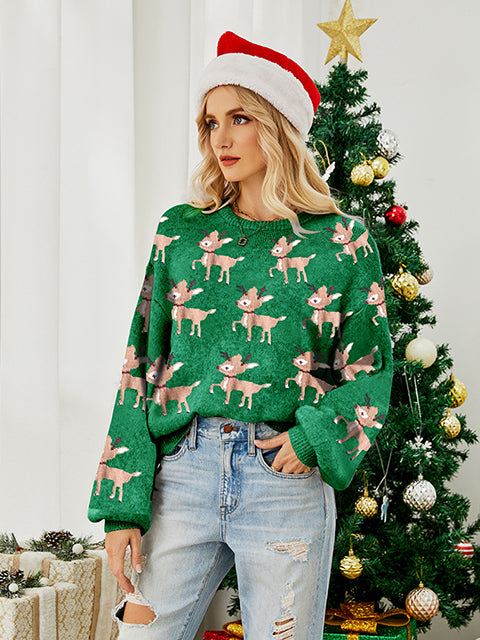 Christmas Reindeer Jacquard Sweater