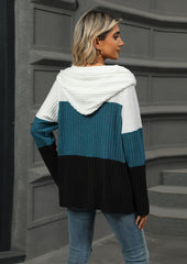 Color Block Long Sleeve Half Zip Hoodie