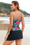 Floral Print Tankini Top and Skort Set - Swimwear from Cindelily