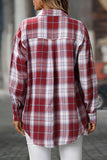 Retro Plaid Long Sleeve Flannel Top - Blouses & Shirts from Cindelily