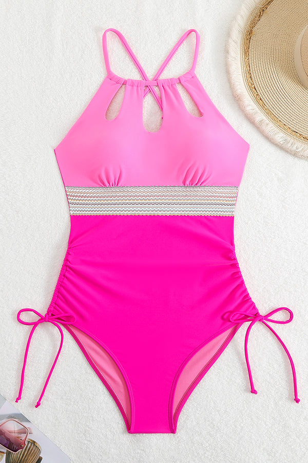 Strap-Detail Tummy Control One Piece Swimsuit - Swimwear from Cindelily