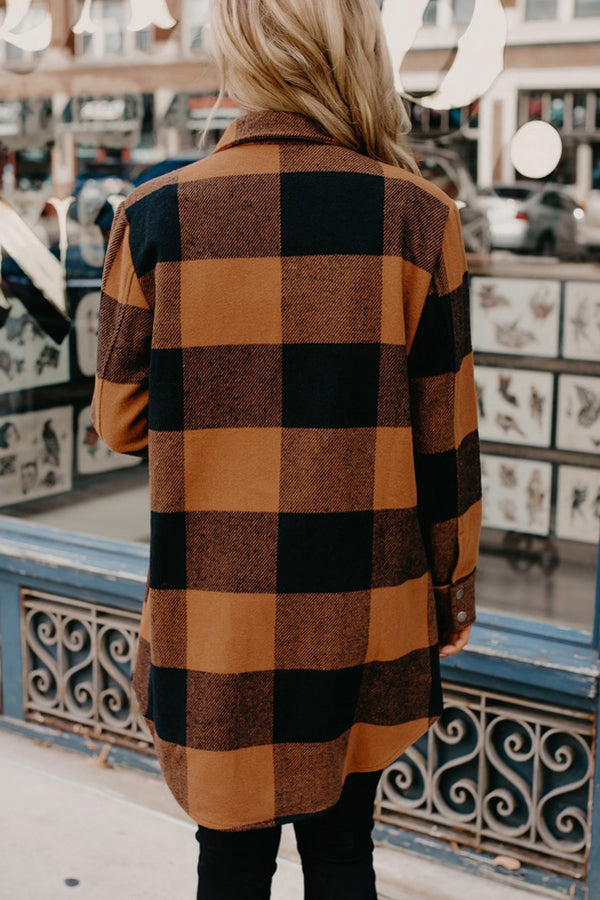 Plaid Button Up Flannel Shacket - Blouses & Shirts from Cindelily