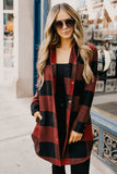 Plaid Button Up Flannel Shacket Red - Blouses & Shirts from Cindelily