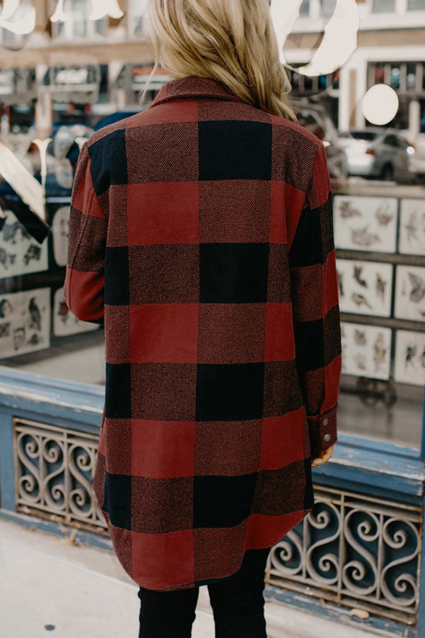 Plaid Button Up Flannel Shacket - Blouses & Shirts from Cindelily
