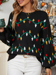 Christmas Colorful Lights Jacquard Sweater