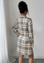 Plaid Slim Fit Button Up Shirt Dress