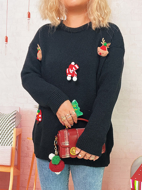 Christmas Decor Crew Neck Casual Sweater