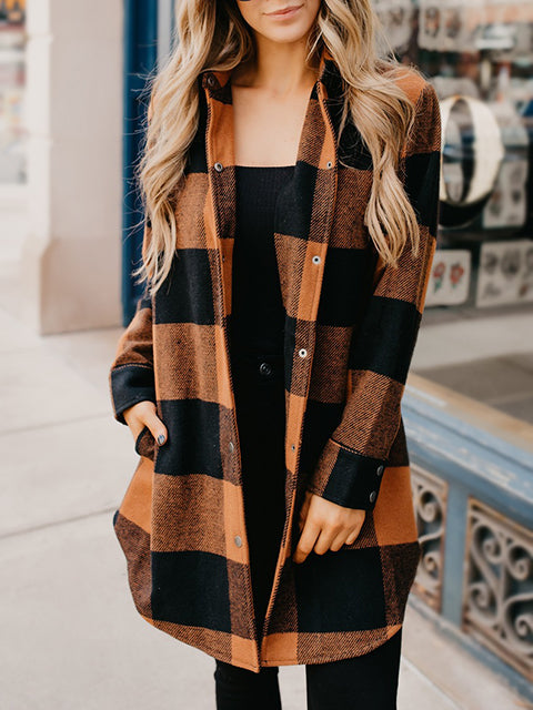 Plaid Print Button Up Casual Shirt