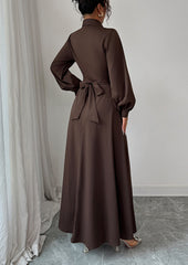 Button Detail Criss-Cross Wrap Maxi Dress
