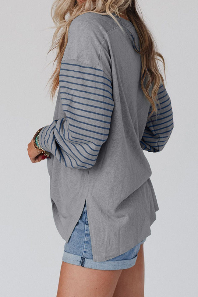 Color Block Stripe Long Sleeve T-shirt