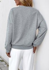 Cutout Flower Pattern Crew Neck Sweatshirt