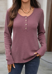 Waffle Button Up Henley T-shirt