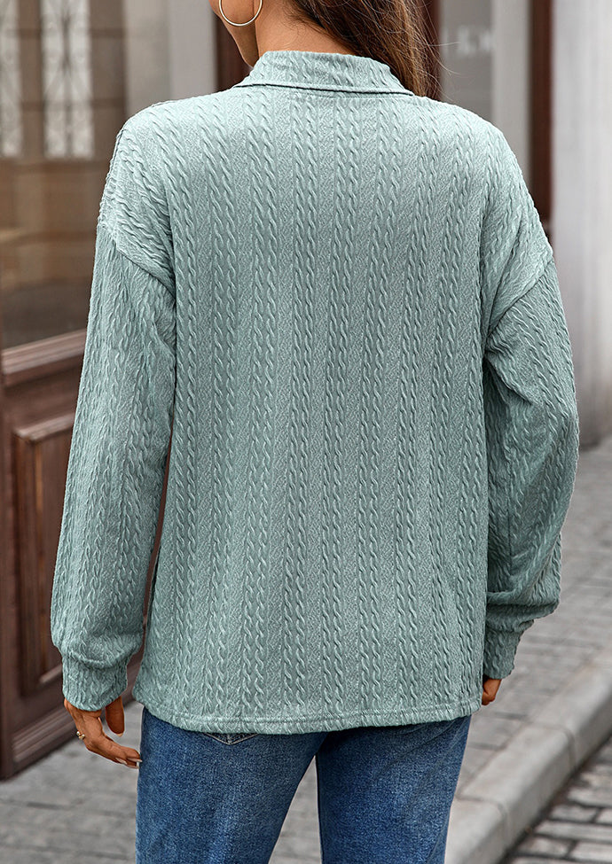 Textured V Neck Long Sleeve Tunic
