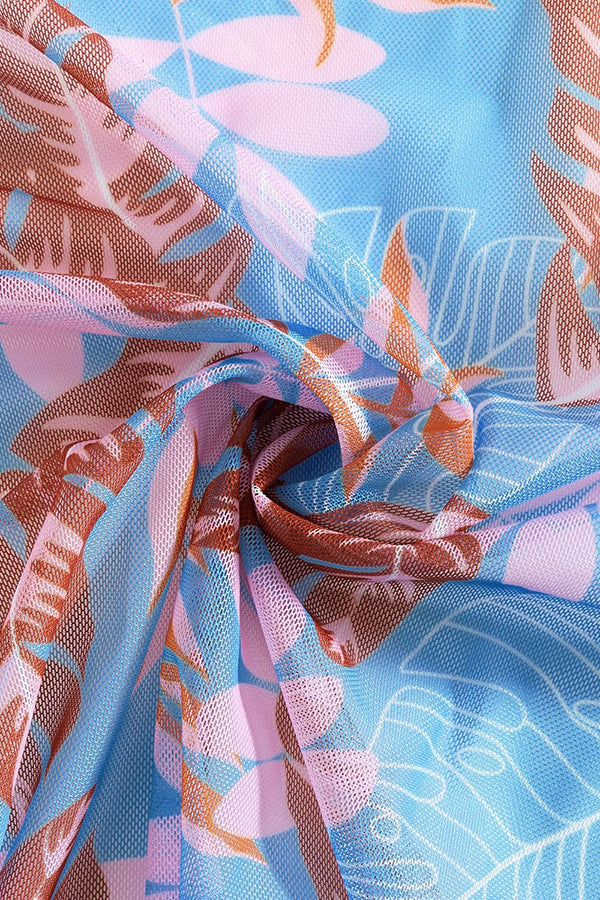 Leaf Print Bikini & Cover-Up 3-Piece Set - Swimwear from Cindelily