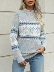 Chenille Christmas Snowflake Jacquard Sweater