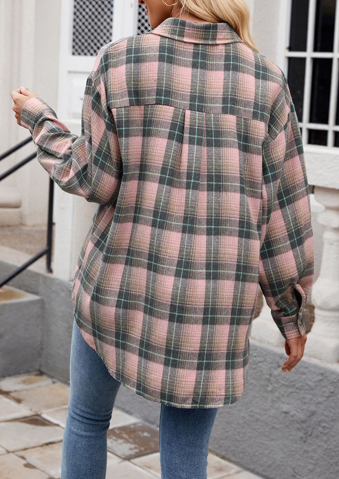 Vintage Plaid Button Up Shirt with Pocket