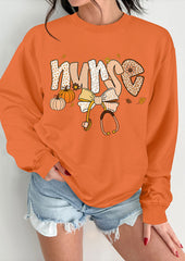 Nurse Bow Pumpkin Graphic Sweatshirt