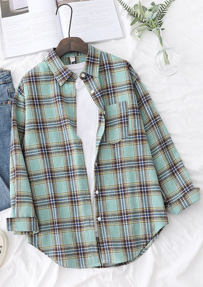 Vintage Plaid Brushed Button Up Shirt
