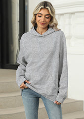 Solid Hooded Sweatshirt with Front Pocket