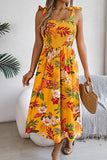 Tropical Floral Smocked Maxi Dress - Dresses from Cindelily