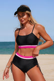 Striped Two-Piece Bikini Set - Swimwear from Cindelily