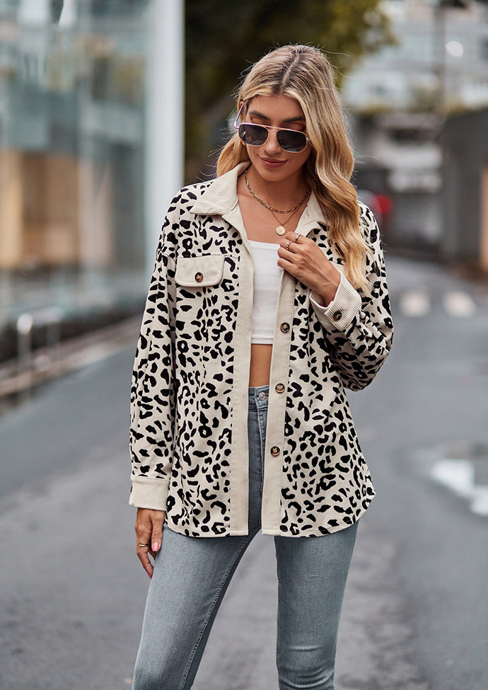 Leopard Print Button Up Casual Shirt
