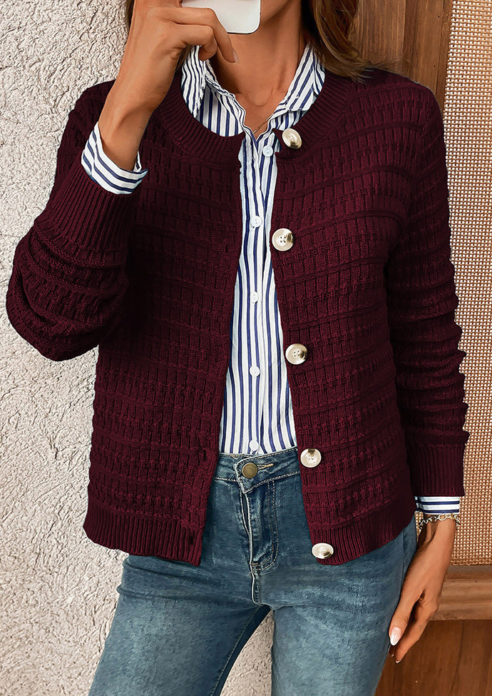 Button Down Knitted Casual Cardigan