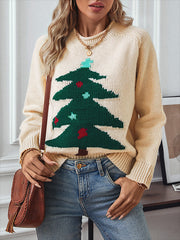 Jacquard Christmas Tree Knitted Sweater