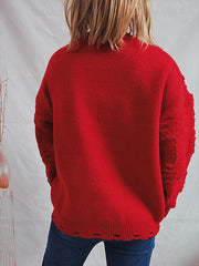 Christmas Tree Jacquard Beading Sweater