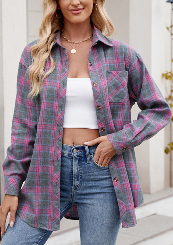Retro Plaid Button Up Casual Shirt