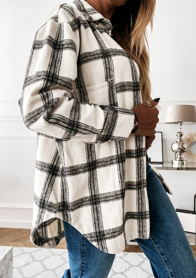Plaid Brushed Button Up Casual Shirt