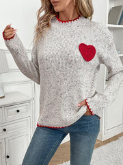 Valentine's Day Heart Pattern Turtleneck Sweater