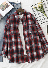 Retro Plaid Woolen Button Up Shirt