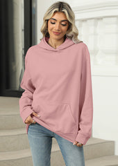 Solid Hooded Sweatshirt with Front Pocket