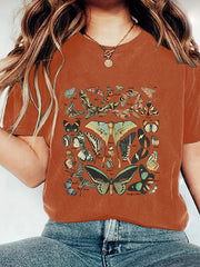 Butterfly Patterned Short Sleeve T-shirt
