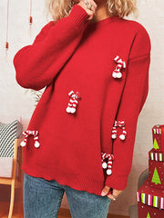Christmas Bow Tie Decor Casual Sweater