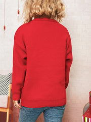 Christmas Bow Tie Decor Casual Sweater